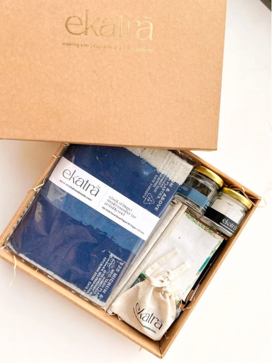 Sustainable Thoughtful Hamper by Ekatra - Indigo Stripes