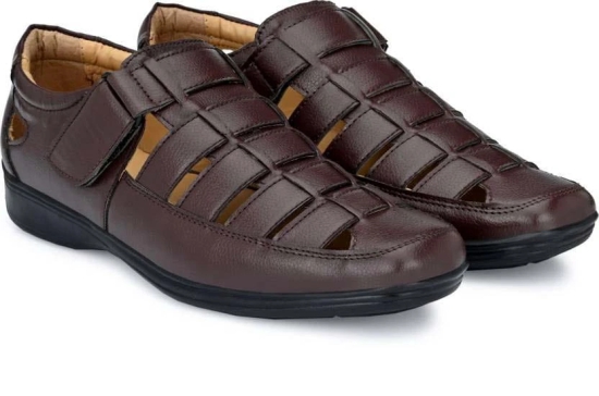 WUGO::Latest Trendy Men Faux Leather Sandals|Brown Outdoor Sandal For Mens & Boys (Free Home Delivery)