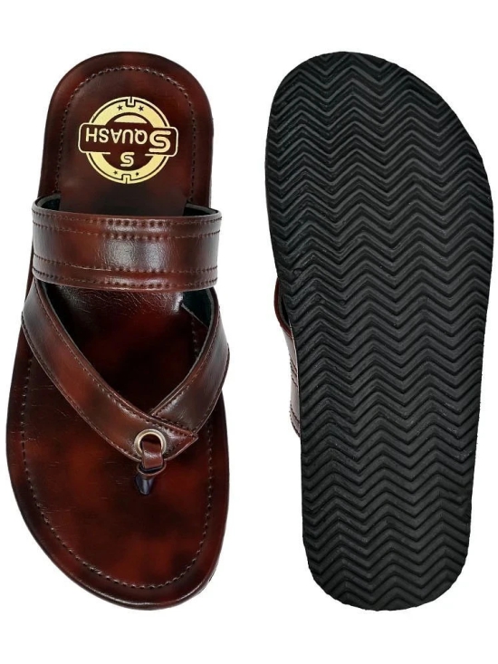 Squash Brown Mens Thong Flip Flop - None