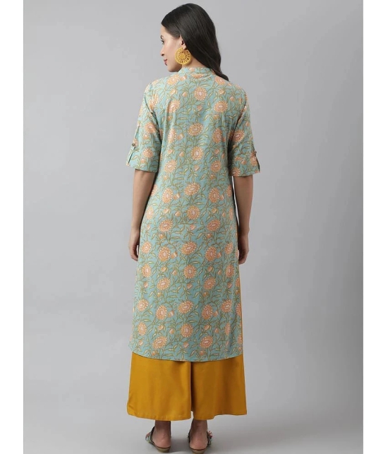 Divena - Sea Green Cotton Womens Straight Kurti ( Pack of 1 ) - None