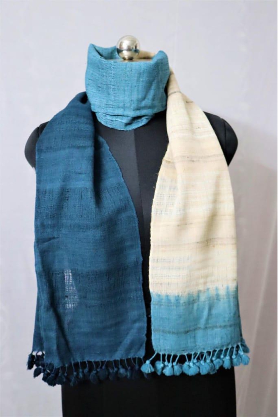 SoulShoppr Handloom Stole - Indigo Ombre