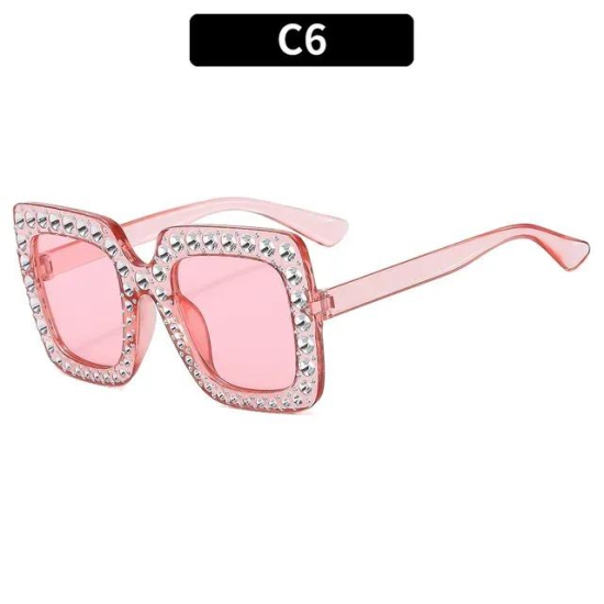 Oversized embellished sunglasses-C11- silver