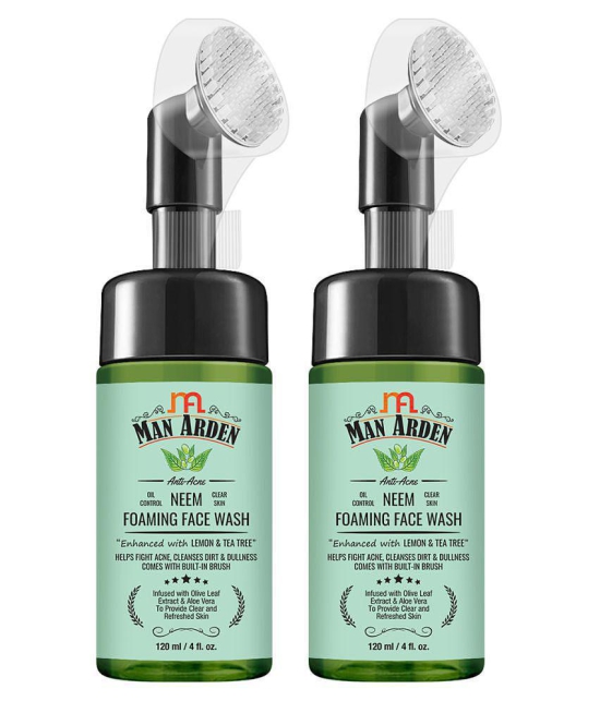 Man Arden Brush with Neem Foaming Face Wash 120 mL Pack Of 2