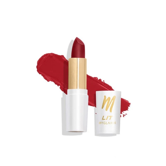 MyGlamm LIT Moist Matte Lipstick - Red Tart (Classic Red Shade)| Long Lasting, Pigmented, Hydrating Lipstick with Moringa Oil and Vitamin E