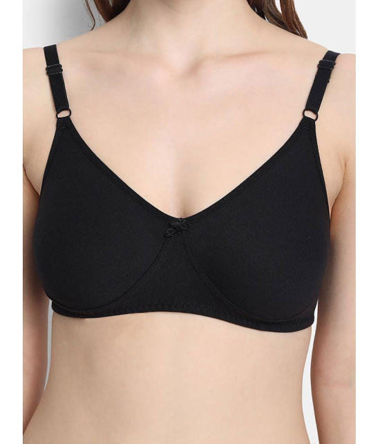 VStar - Black Cotton Blend Non Padded Women's T-Shirt Bra ( Pack of 1 ) - None