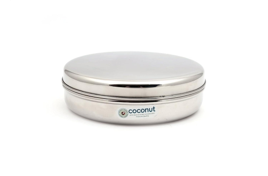 coconut Stainless Steel Sleek Chapati Box/Chocolate Box/Multi-purpose Storage Container - 1 Qty (1000 ML)