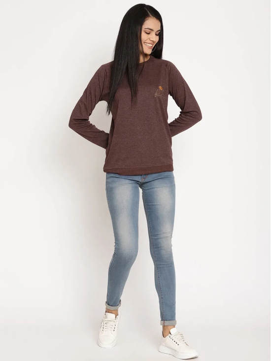 Women Explorer Burgundy Solid Sweatshirt-L