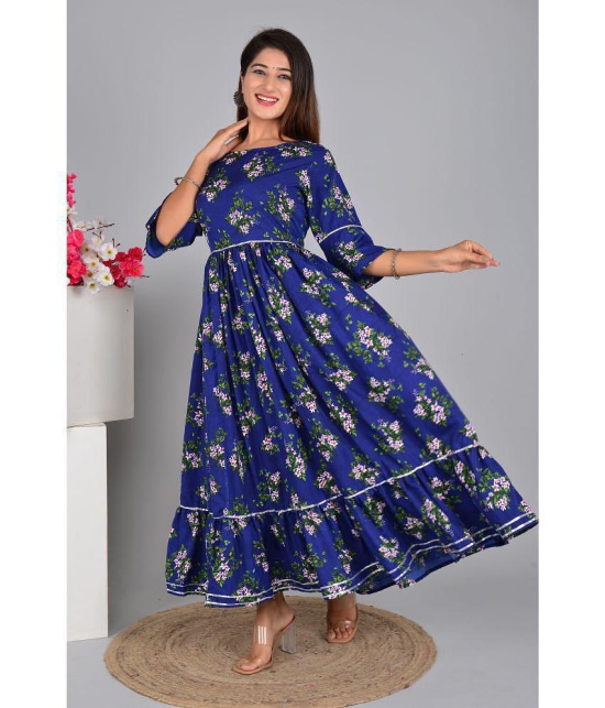 SIPET Rayon Self Design Anarkali Womens Kurti - Blue ( Pack of 1 ) - None