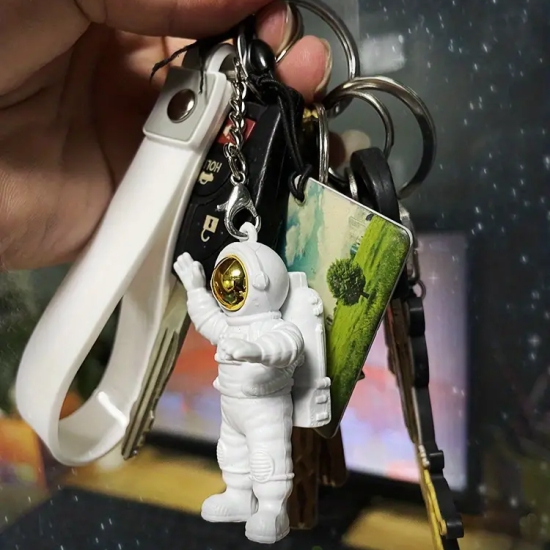 3D Keychain - Astronaut & Spaceship-Walking