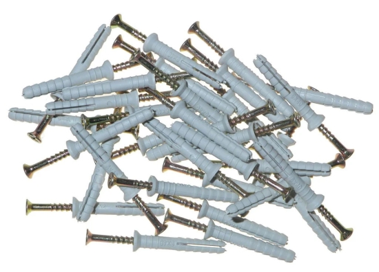 UniqueHw Nylon Plugs, 6x40 Screws - Pack of 40 Pieces