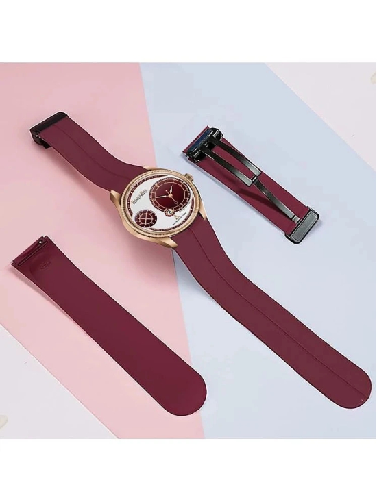 DoubleRun Maroon Silicon Chronograph Mens Watch