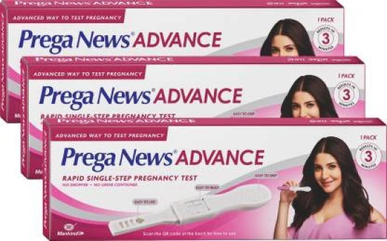 Mankind Prega News Advance HCG Home Pregnancy Test Midstream Urine Test Kit One Step Pregnancy Test Easy to Use Accurate Result in Just 3 Minutes x Pack of 1 (3)