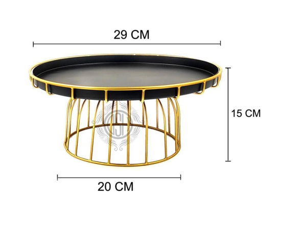 Cake Stand for Cupcake Display Stand Multipurpose Round Dessert Stand for Birthday and Wedding Party (Black & Gold) Small