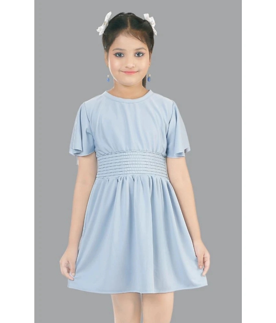 Coxxup Light Blue Crepe Girls Frock ( Pack of 1 ) - None