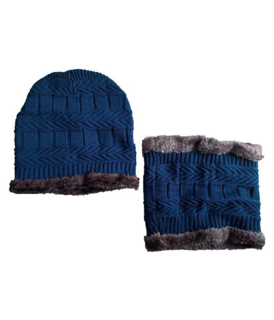 Whyme Fashion Blue Knitted Fur Combo - Blue