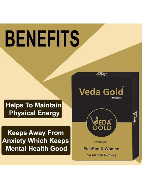 Veda Gold Capsules | 2x Stamina & Strength | Ayurvedic Supplements For Men & Women For Strength, Power, Energy & Stamina | Increases Vitality, Vigor & Counters Weakness, 20 Capsules