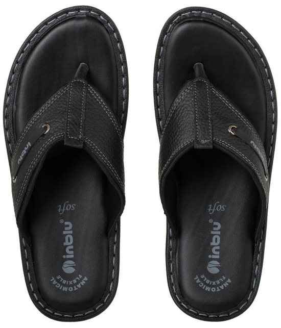 Inblu Black Mens Thong Flip Flop - None