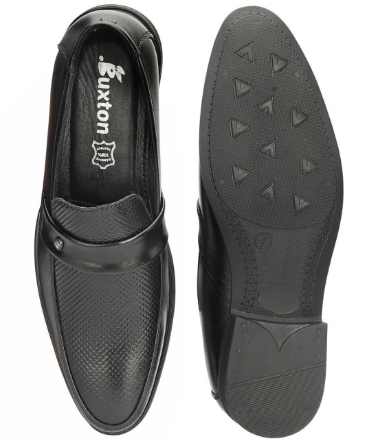 Buxton Black Mens Slip On Formal Shoes - None