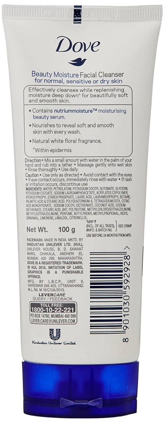 Dove Beauty Moisture Conditioning Face Wash Cleanser, 100G