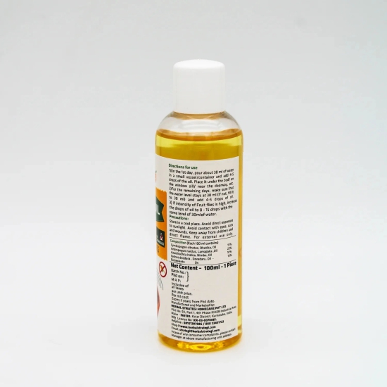 Herbal Strategi Fruit Fly Oil 100 ML | 100% Herbal |Unique blend of plant extracts & Herbal oils |No chemicals, Non-Toxic & Eco friendly, No side effects | Also acts as a Room Freshner