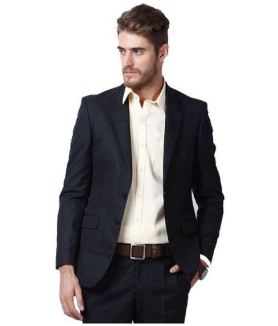 Hangup Black Solid Casual Blazers - 40