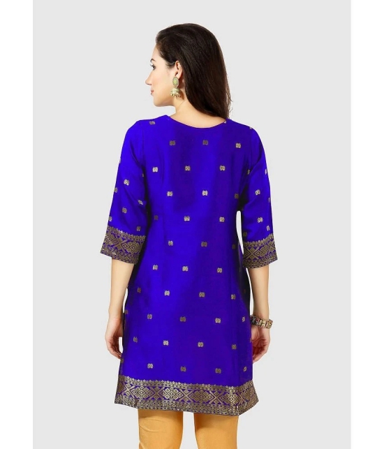 Meher Impex - Blue Art Silk Womens A-line Kurti ( Pack of 1 ) - None