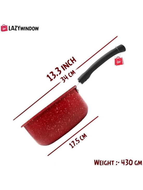 LAZYWINDOW Maroon Hard Anodised Non-Stick Cookware Sets ( Set of 1 )