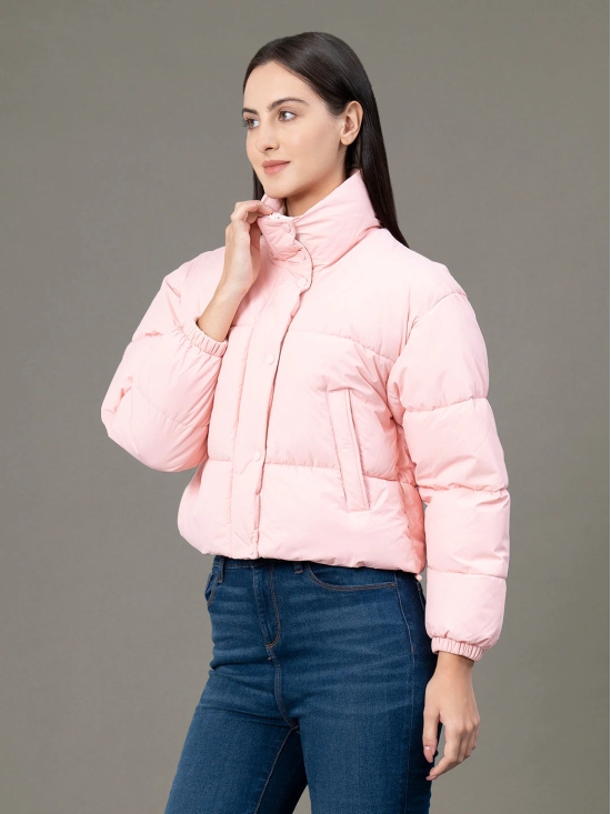 RedTape Stand Collar Padded Jacket for Women |  Zipper & Button Closure | Enhanced Comfort