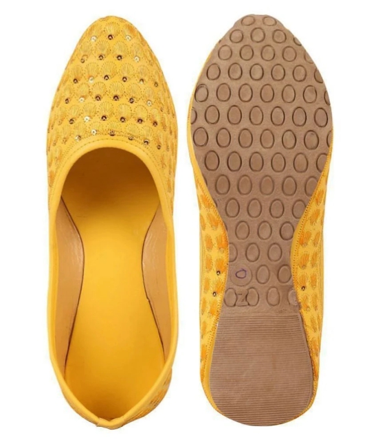 Raj Yellow Ethnic Footwear - None