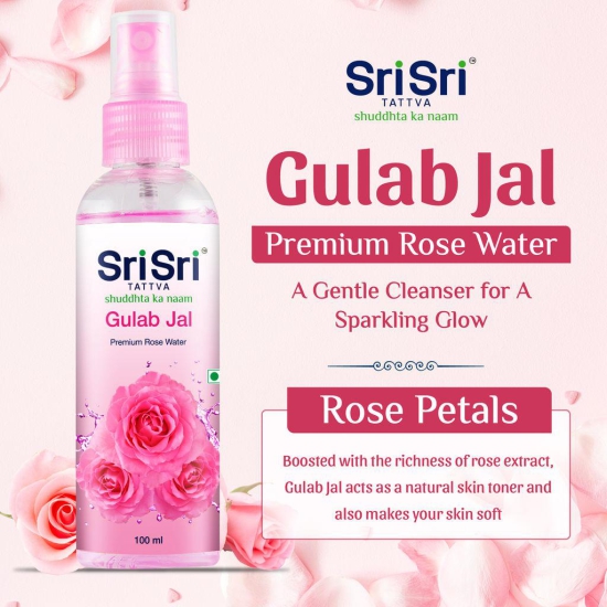 Sri Sri Tattva Gulab Jal - Premium Rose Water, 100 ml (Spray Bottle)