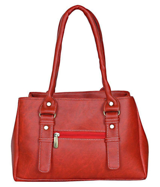 Fostelo -   Red Faux Leather Shoulder Bag - Red