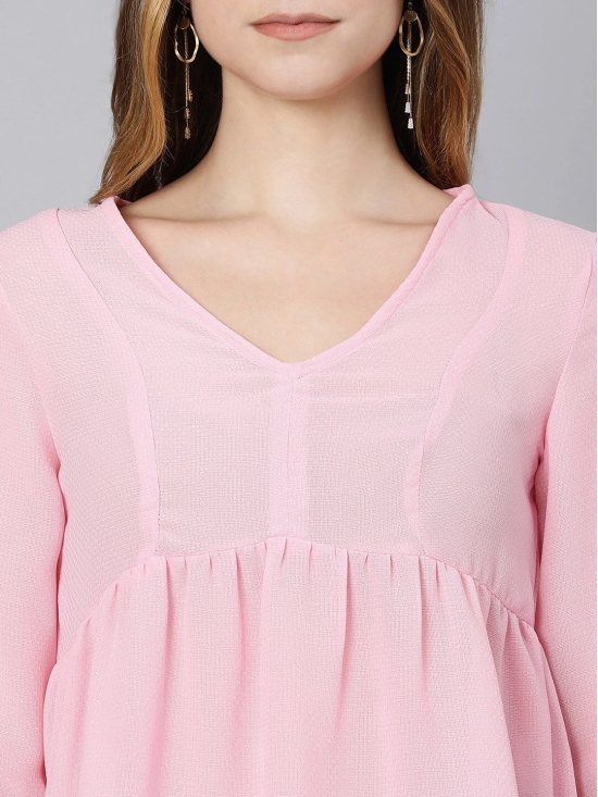 Oxolloxo Women Pink Pure Cotton Empire Top