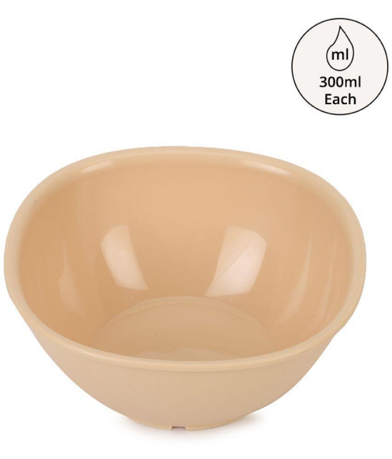 HOMETALES - 24 Pcs Round Beige Plastic Dinner Set ( Pack of 24 ) - Beige