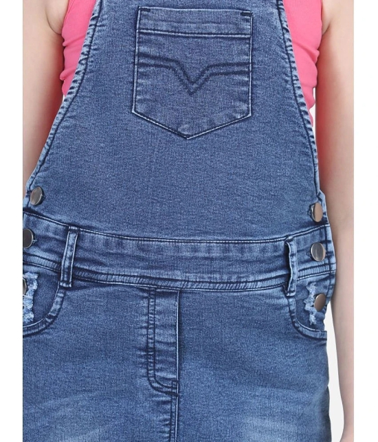 StyleStone Girls Distressed Denim Dungaree (T-shirt not included) - None