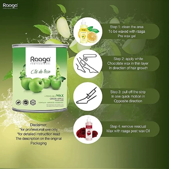 Raaga Professional Liposoluble Wax, Green Apple, 800ml