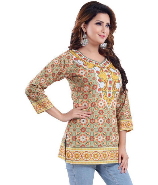 Meher Impex - Yellow Crepe Women's Straight Kurti ( Pack of 1 ) - 3XL