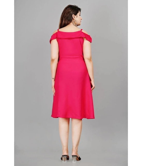 Smien - Pink Rayon Womens Skater Dress ( Pack of 1 ) - None