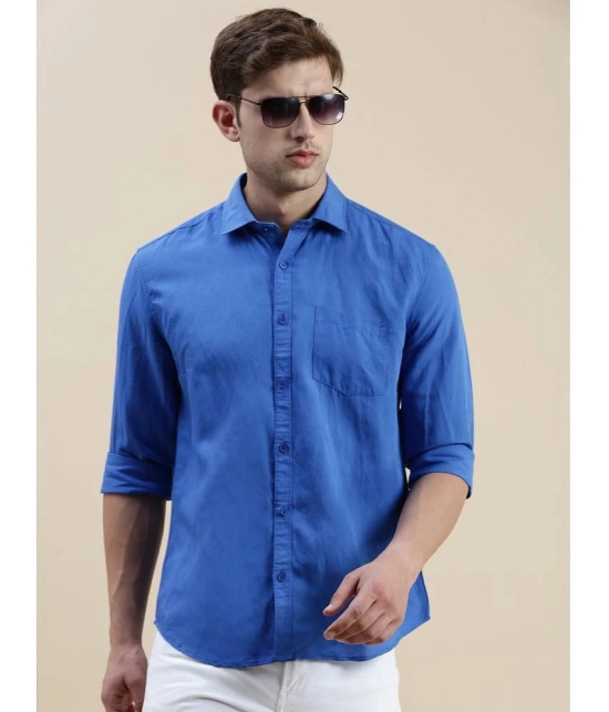 Showoff Cotton Blend Regular Fit Solids Full Sleeves Mens Casual Shirt - Blue ( Pack of 1 ) - None