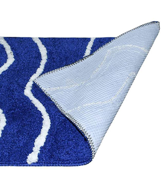 Abhikram Blue Single Anti-skid Door Mat - ( 60 X 40 cm ) - Blue