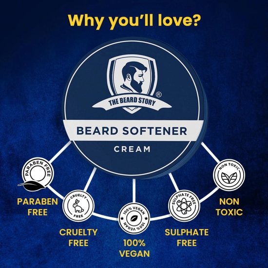 Beard Softener Cream With Shea Butter & Almond Oil For Dryness, Soothes Beard Itch (50 GM)