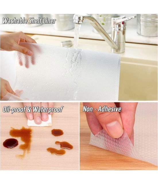 EASYHOME Multipurpose ( 45 cm X 1.5 m) EVA AntiSlip Mat Liners For Bathroom, Kitchen, Fridge & Table Mat- Transparent (45cmx150cm)