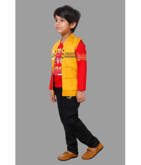 DKGF Fashion - Yellow Cotton Blend Boys Shirt & Pants ( Pack of 1 ) - None