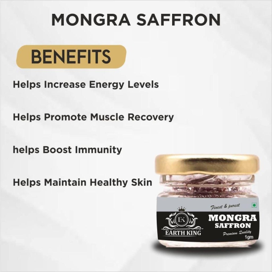 EARTH KING Natural & Finest Grade A++ Mongra Saffron Thread Kesar/Keshar/Zafran/Jafran for Beauty & Health ? 3GM (Combo Pack)