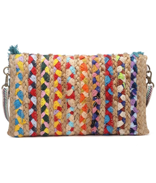 Anekaant Beige Jute Sling Bag - Beige