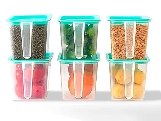 Unbreakable Fridge Containers (Pack of 6)-Free Size