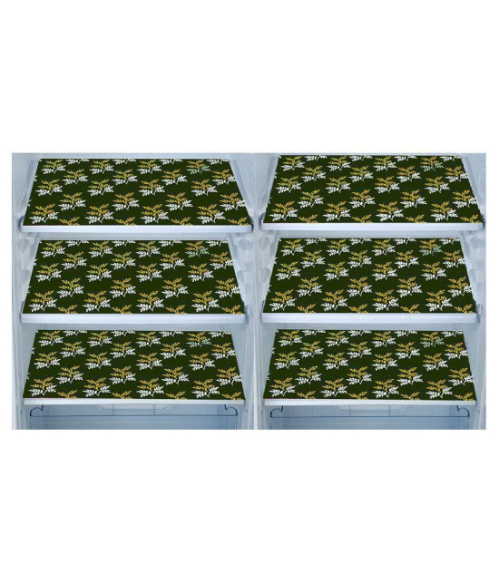 E-Retailer Set of 6 PVC Table Mats - Green