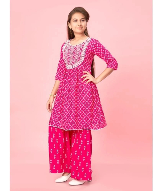 Aarika Pink Cotton Girls Kurta and Sharara Set ( Pack of 1 ) - None