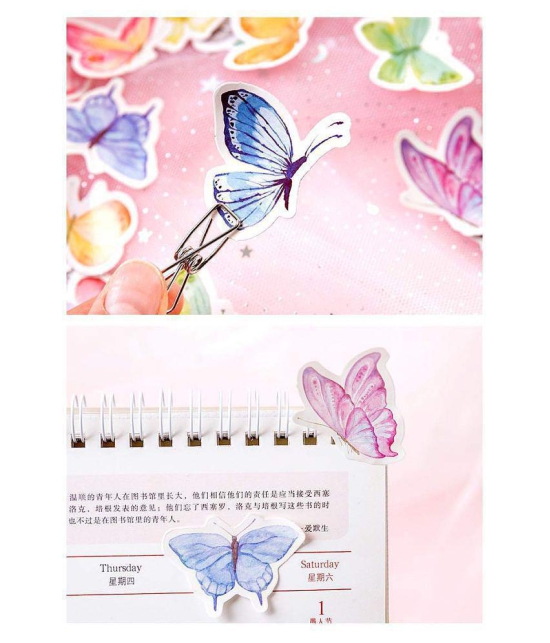 iDream Cute Butterfly Creative Stationery Adhesive Stickers for Kids, Diary, Photo Albums, Scrapbooking etc. (Set of 45)