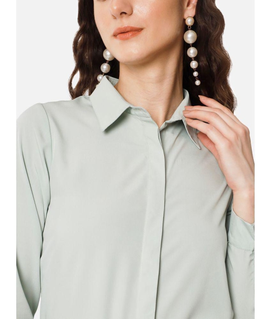 ALL WAYS YOU - Mint Green Crepe Womens Shirt Style Top ( Pack of 1 ) - None