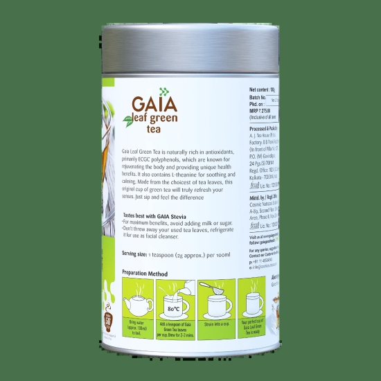 Gaia Green Tea Leaf Caddy 100g-Gaia Green Tea Leaf Caddy 100g